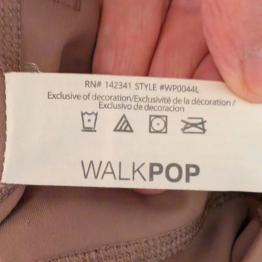 Walk Pop Leggings Pink with Black Side Panels Size Medium - Picture 9 of 12